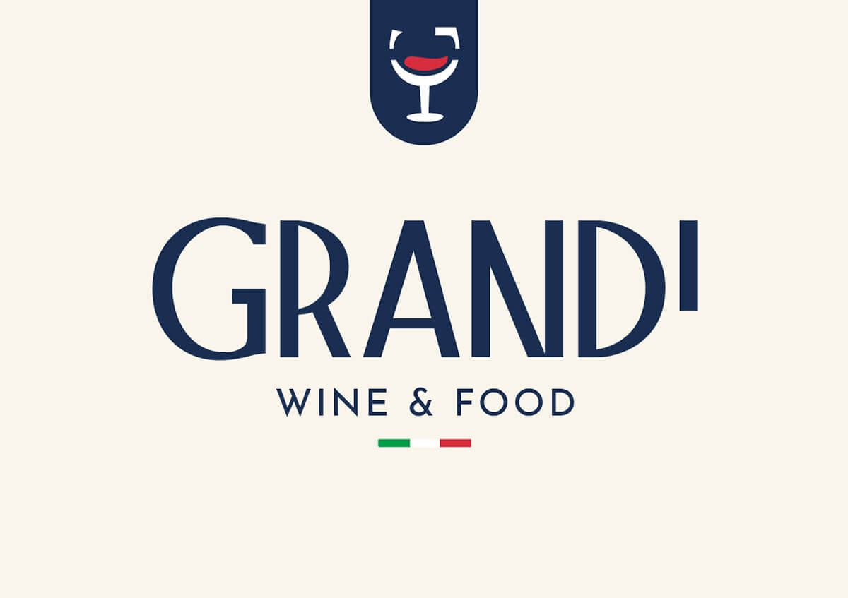 Grandi custom made font Logo Italiaanse Restaurant