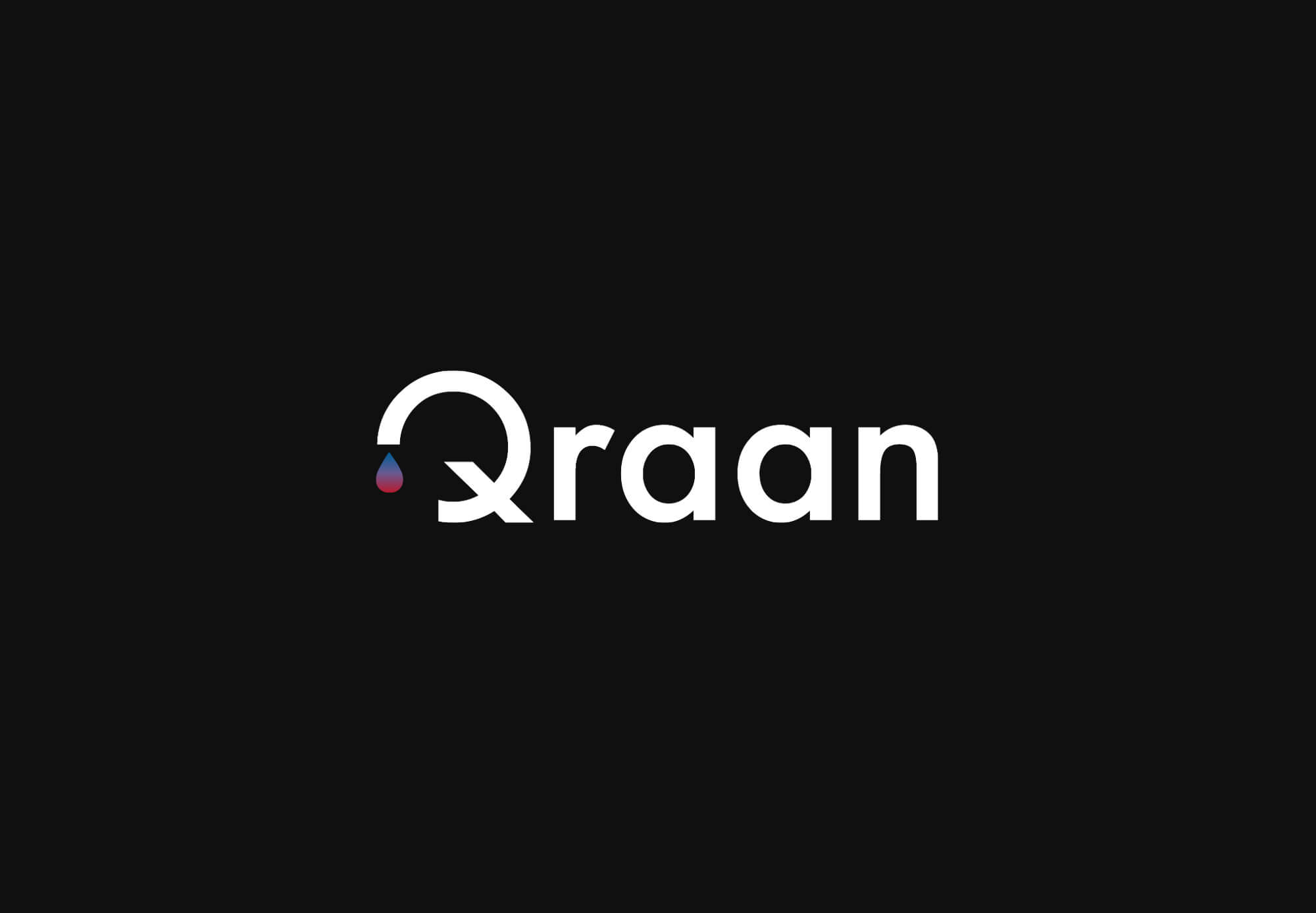 Tekst logo Qraan donker