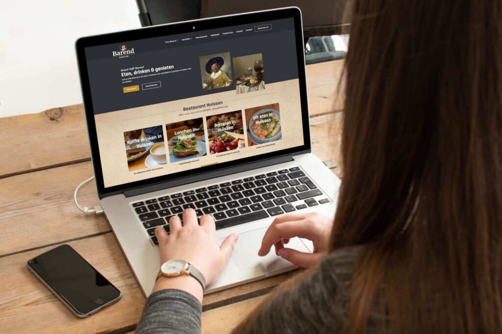 Website voor restaurant Grand Cafe Barend in Huissen
