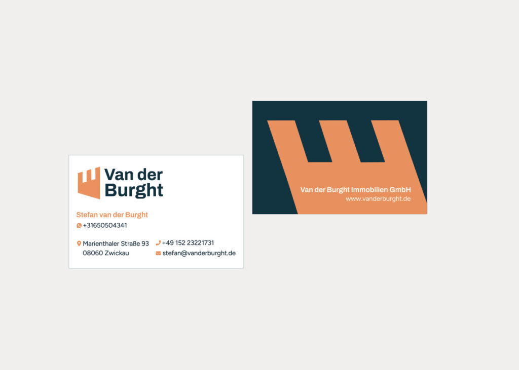 Visitekaartjes ontwerp Van der Burght vastgoed